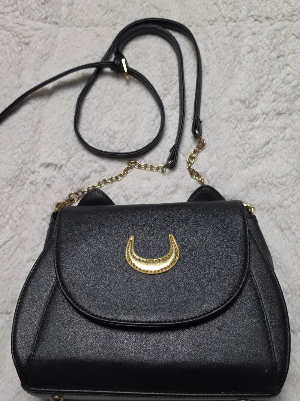 Sailor Moon Style Luna Black Cat Purse Faux Leather Shoulder Bag